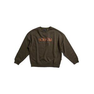 VOLCOM Olive Big Boys Squable Crew Neck Sweatshirt